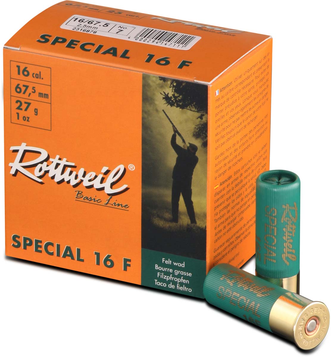 Rottweil 16/67,5 Special 16F 3,0mm - 27g - bietet eine großartige Deckung.