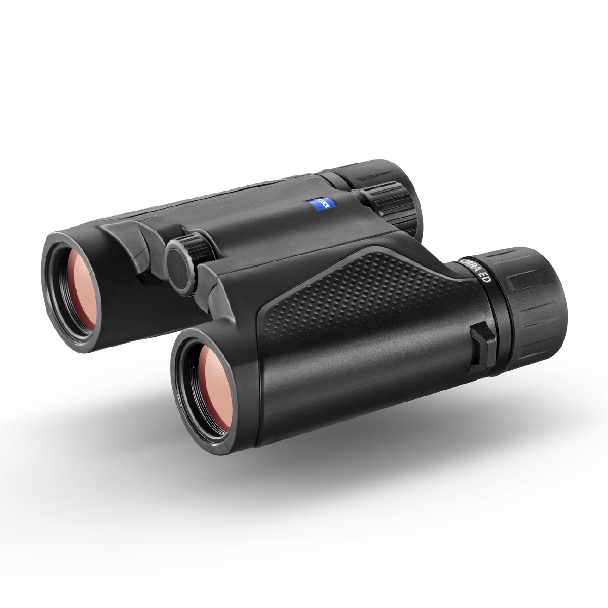 Das Fernglas Terra ED Pocket 10x25 in Schwarz von der Carl Zeiss AG, schraeg von oben seitliche Ansicht