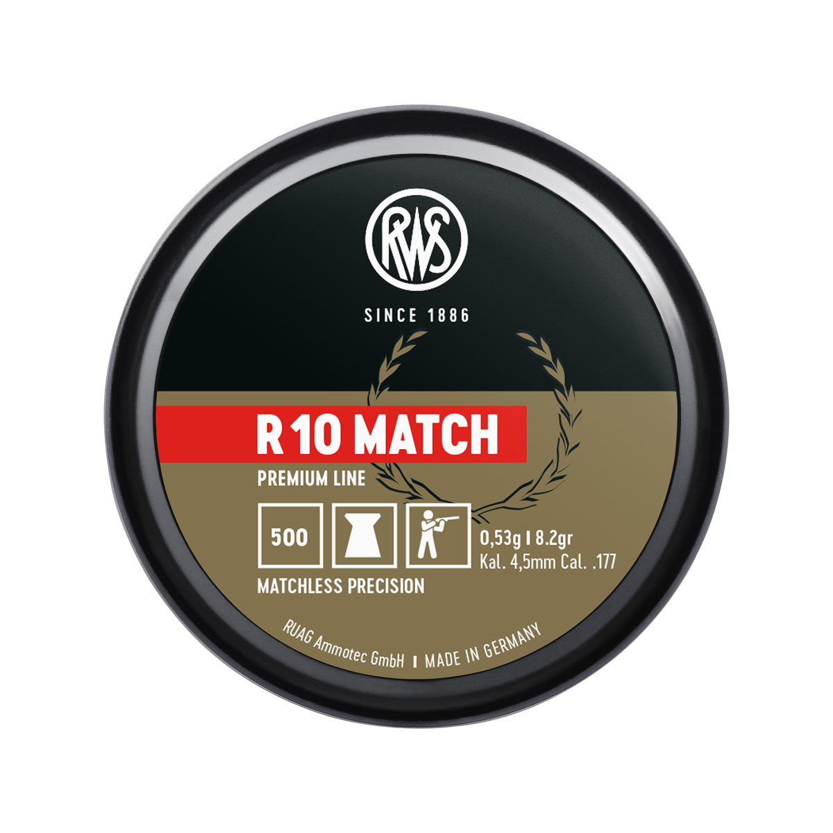 RWS 4,49mm R10 Match 0,53g Premium Line - Flachkopfgeschoss ideal für Wettkampf und Training