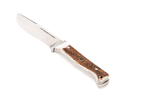 Sauer Jagdnicker Hirschhorn mit Sauer-Logo auf dem Griff, Draufsicht
