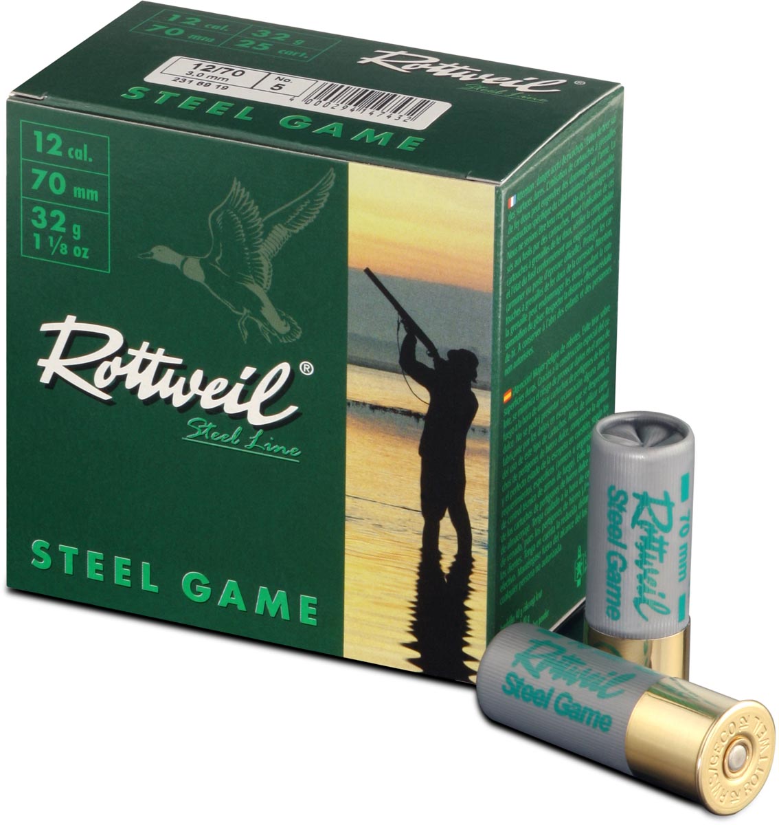 Rottweil 12/70 Steel Game 3,0mm - 32g - umweltgerechte Weicheisenschrote für die Jagd in sensiblen Naturräumen