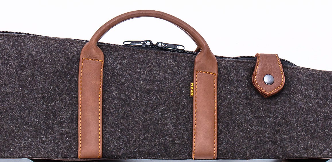 Flintenfutteral Loden/Leder 128cm - Braun Mit TSA-Zahlenschloss