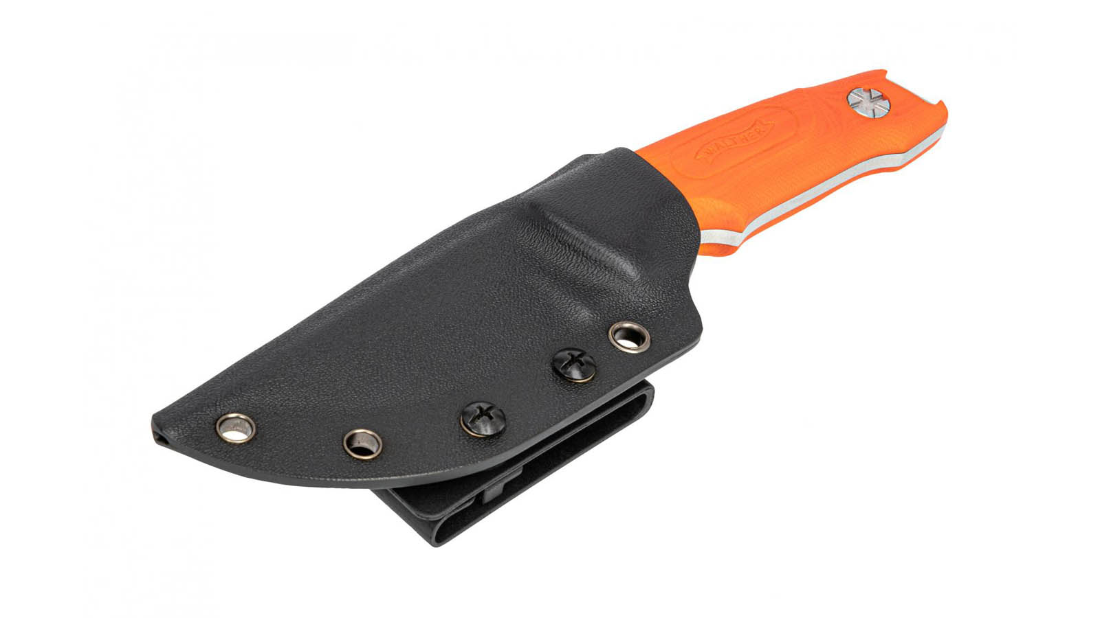 Walther Messer HBF1 mit einer schwarzen Kydexscheide, Vorderseite II