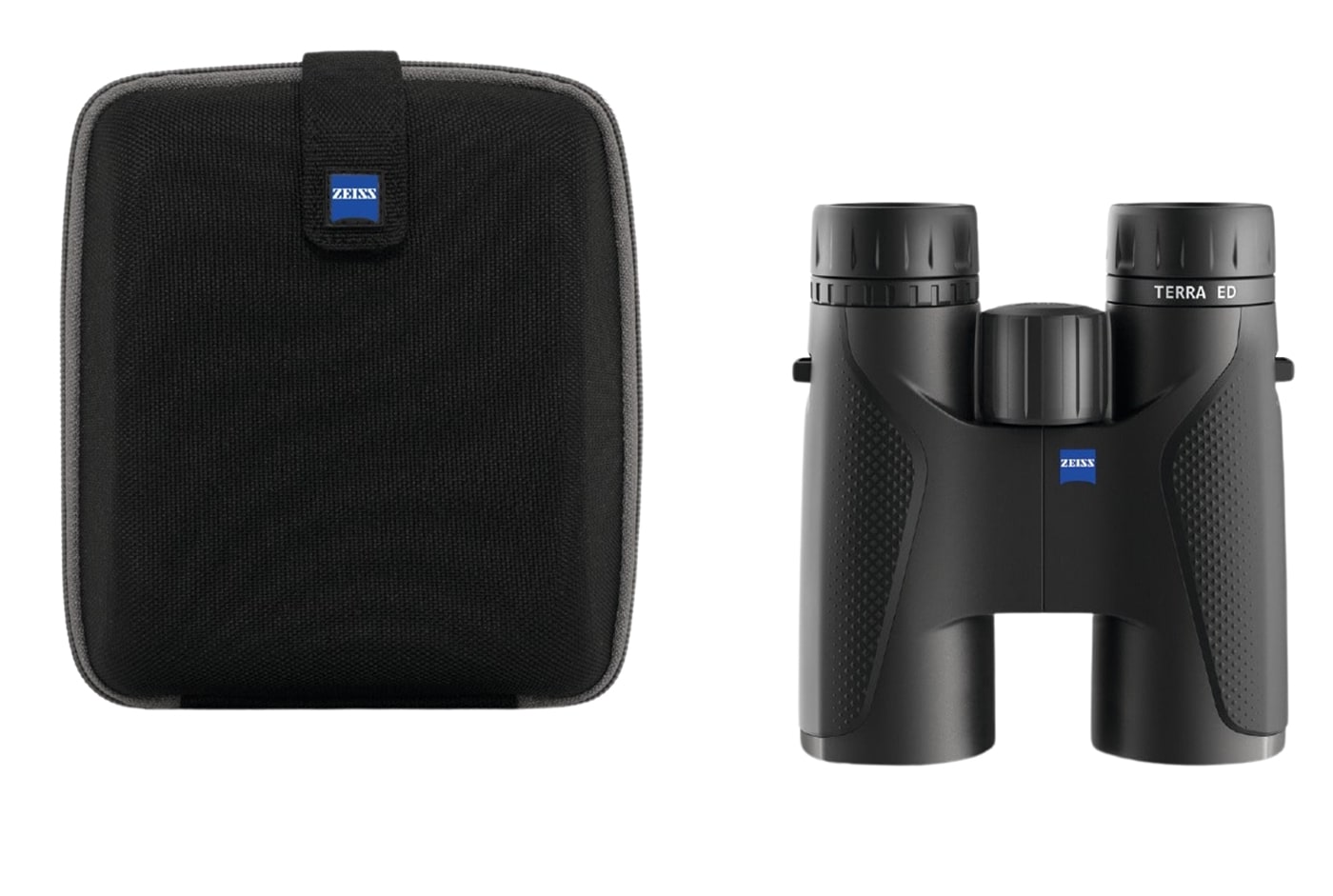 Das Fernglas Terra ED 10x42 in Schwarz von der Carl Zeiss AG mit Tasche