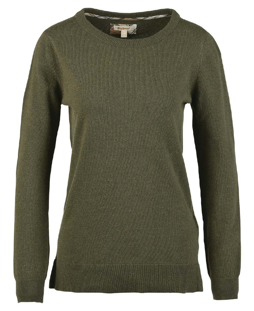 Pullover Pendle Crew Knit  Warm Olive/ Rosewood