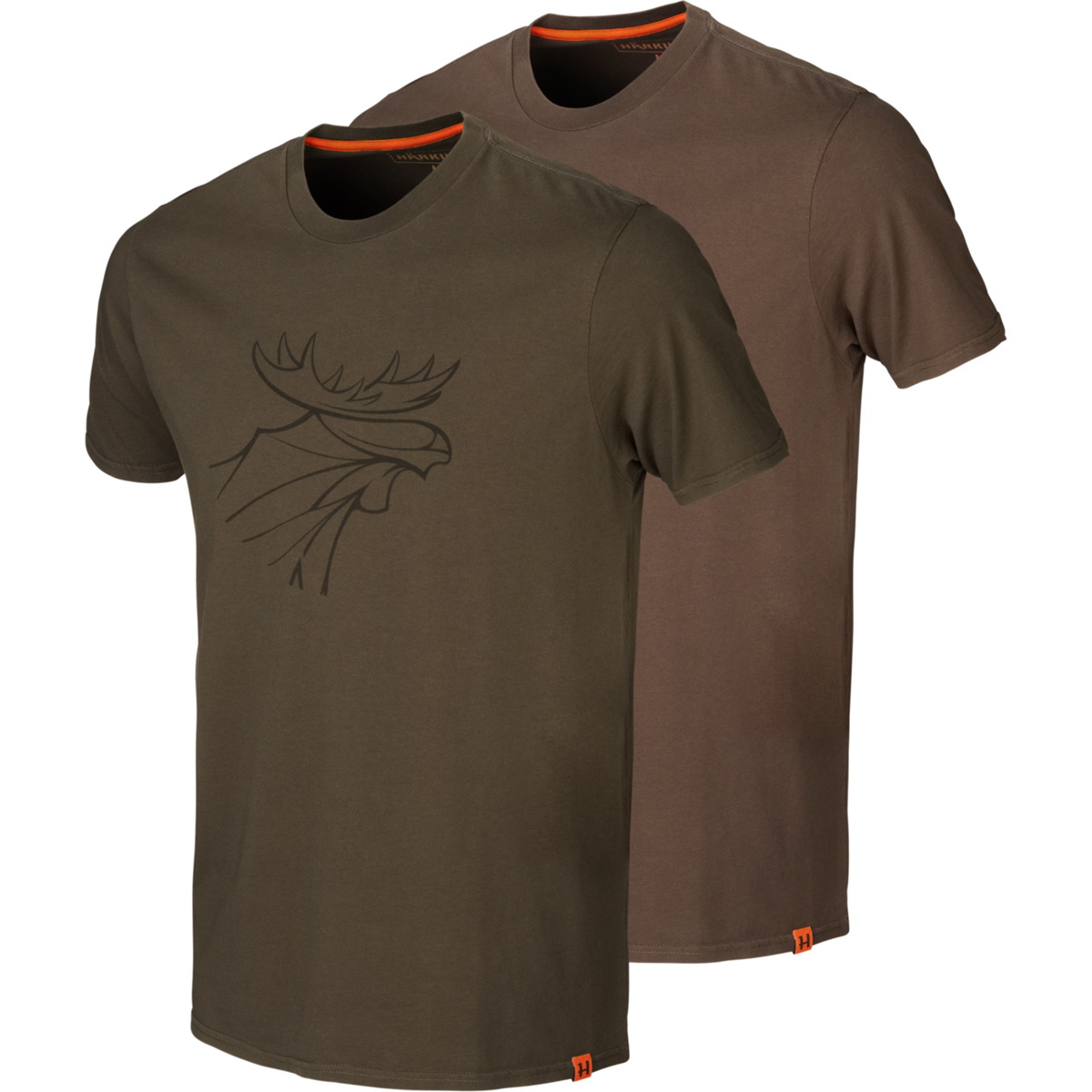 Härkila T-Shirt Graphic 2er-pack Willow green-slate brown