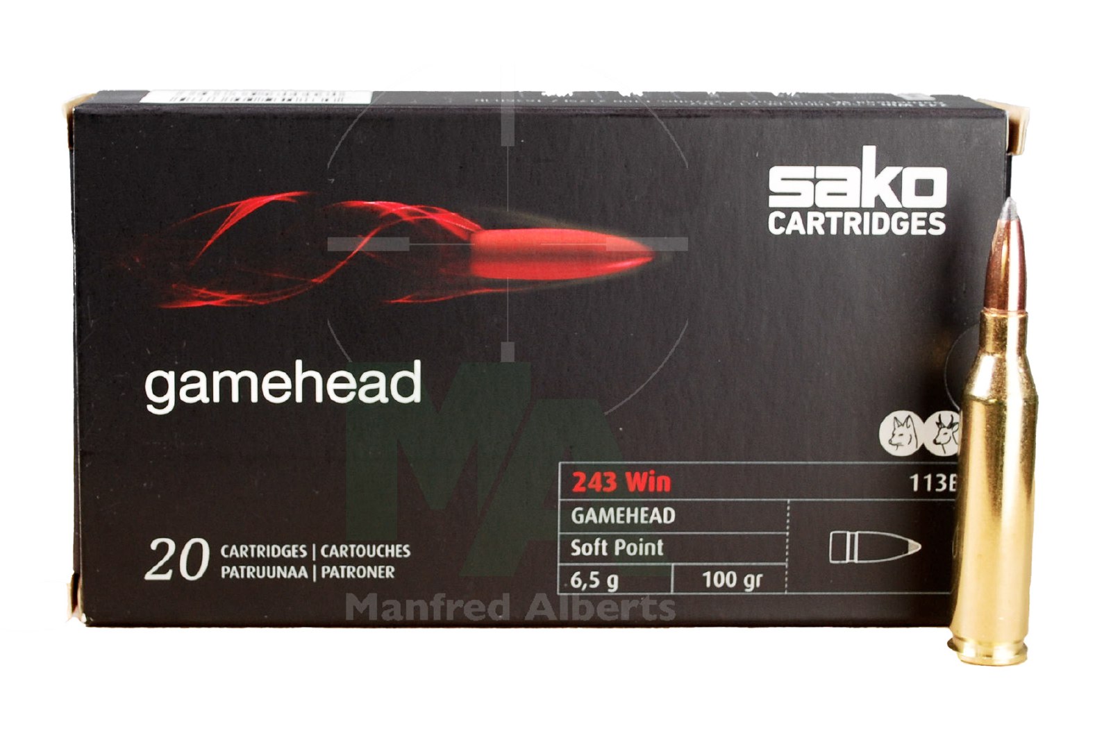 Büchsenmunition Sako .243 Win. Gamehead SP (6,5 g – 100 grs.)