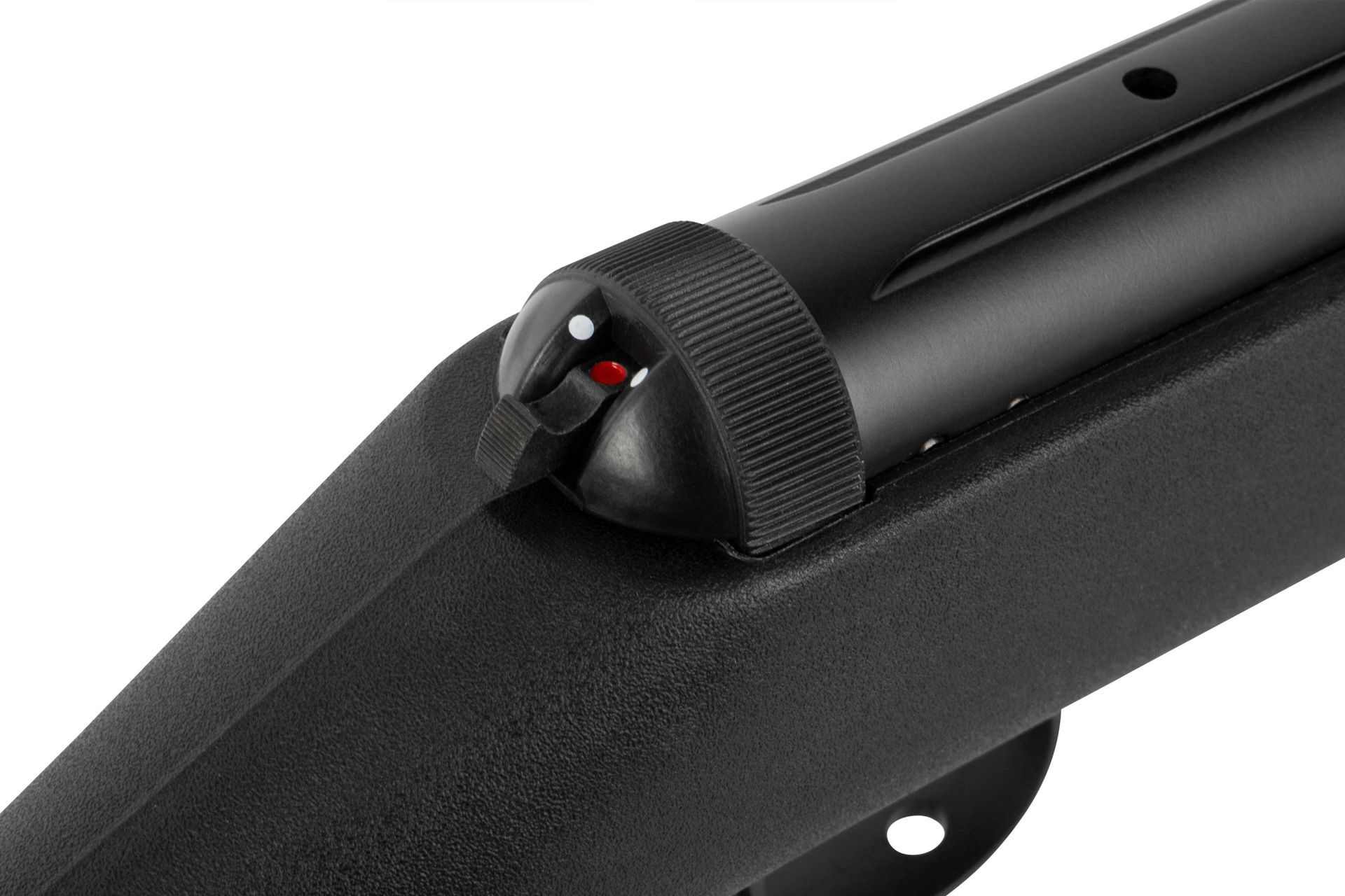 Detailansicht des hinteren Systembereichs der Diana Panther 350 Magnum Professional mit Sicherung, Abzugsbereich und Übergang zum Schaft.