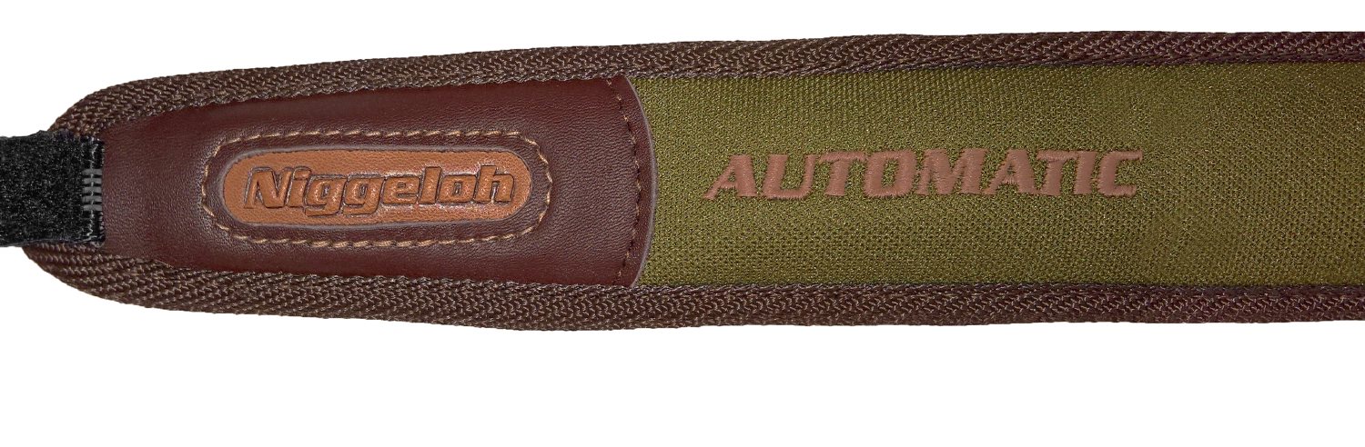 Gewehrriemen Automatic Neopren - Leder - Grün