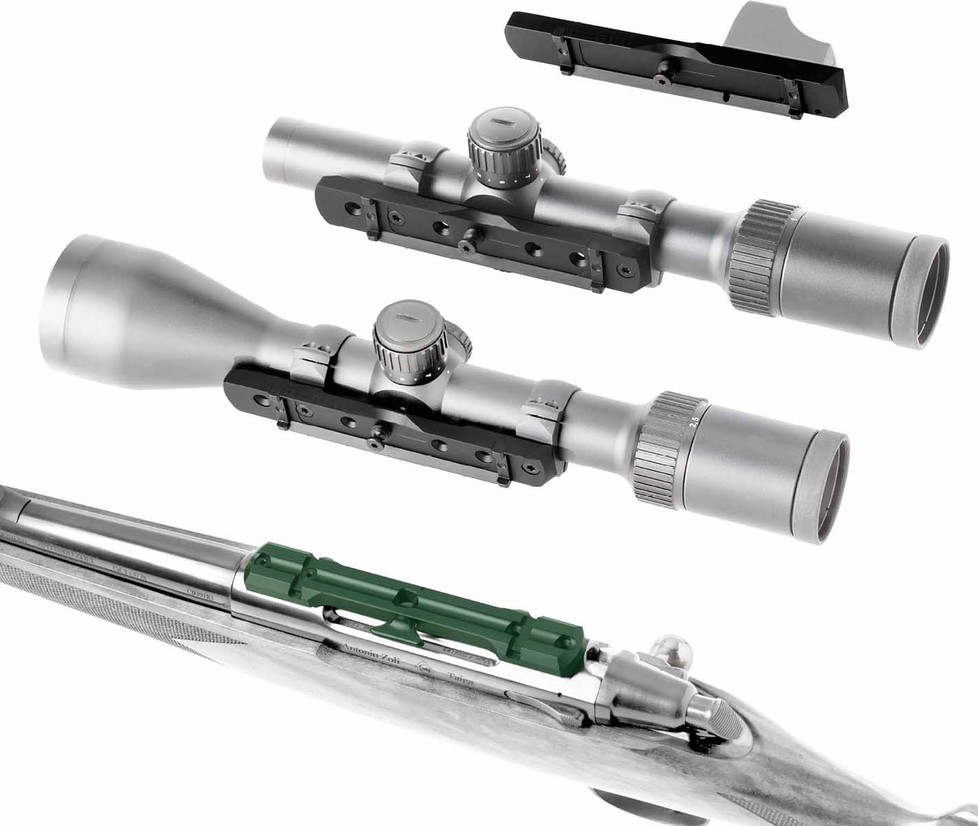 Dentler Grundschiene Dentler Grundschiene BASIS® Steyr SM12 Für mehrere Zieloptiken 100 % Reproduzierbarkeit Wiederholgenau und schussfest
