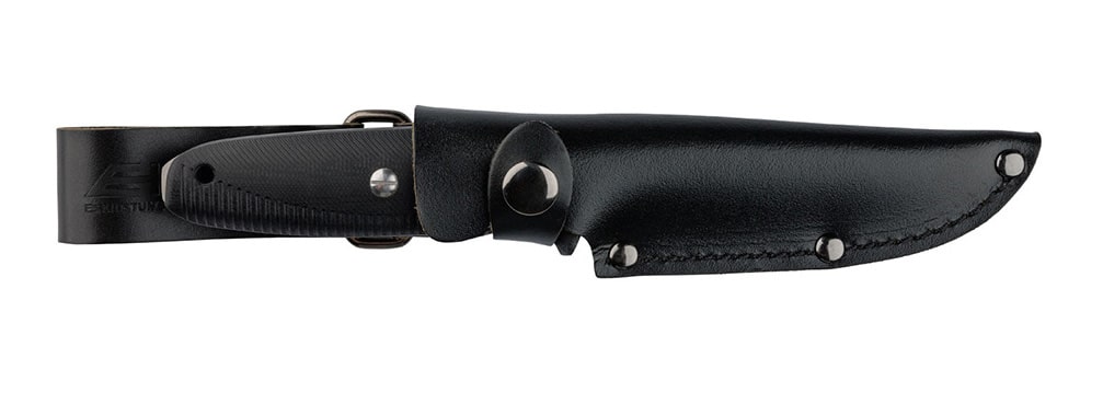 EKA Messer Nordic W12 Schwarz mit Leder-Messerscheide, Zubehör