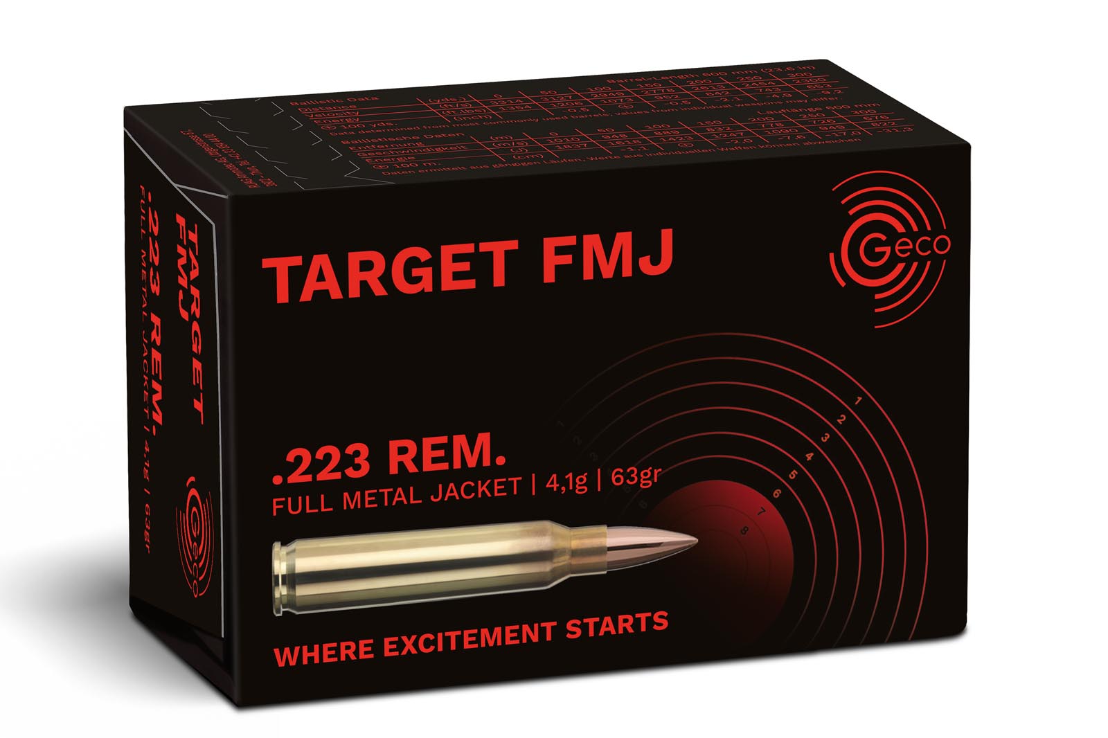 Geco .223Rem Target 4,1g - 63gr. - gute und kosteneffiziente Trainigsmunition