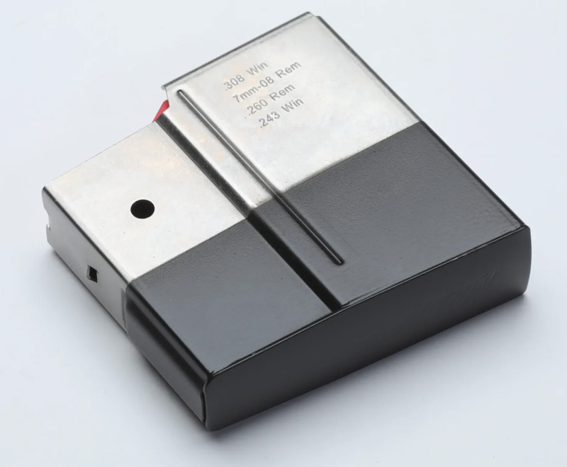 Steel Action Magazin, 10 Schuss Magazin für Geradezug-Repetierer von Steel Action, liegend abgebildet