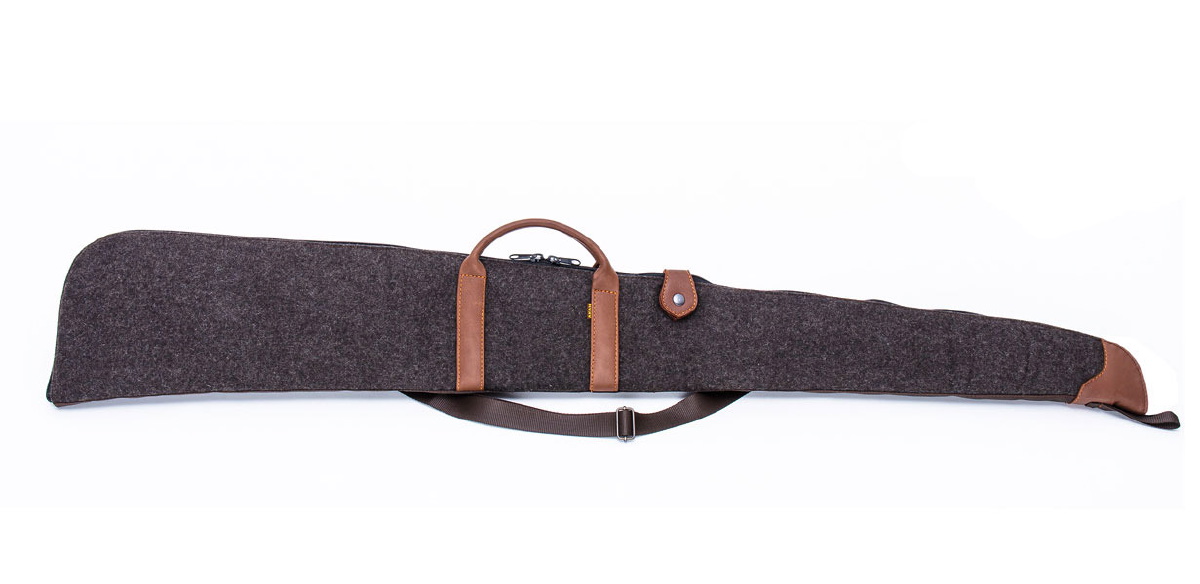 Flintenfutteral Loden/Leder 128cm - Braun Mit TSA-Zahlenschloss