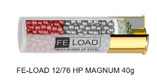  Rottweil 12,76 FE-Load HP Magnum FE 3,8 + FE 3,3 - 40g - Der  Anschnitt zeigt die Lagerung der verschiedenen Schrote.