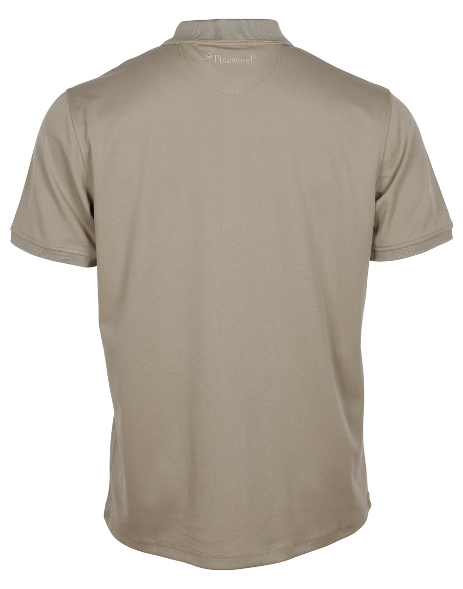 Pinewood Polo Shirt Ramsey Coolmax in der Farbe Mid Khaki Rückenansicht