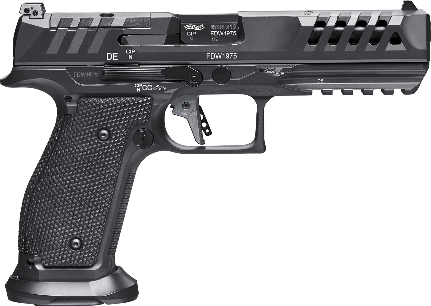 PDP Steel Frame Match 9mmLuger Full Size 5'' 18 Schuss + 20 Schuss Reservemagazin Stahlgriffstück