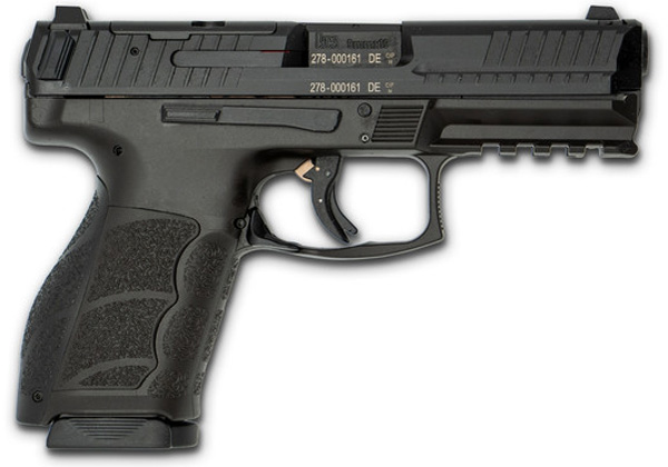 Heckler & Koch SFP9K OR A1, Waffe von der rechten Seite fotografiert, mit Single Action Abzug und struktiriertem Griff für besseren Halt