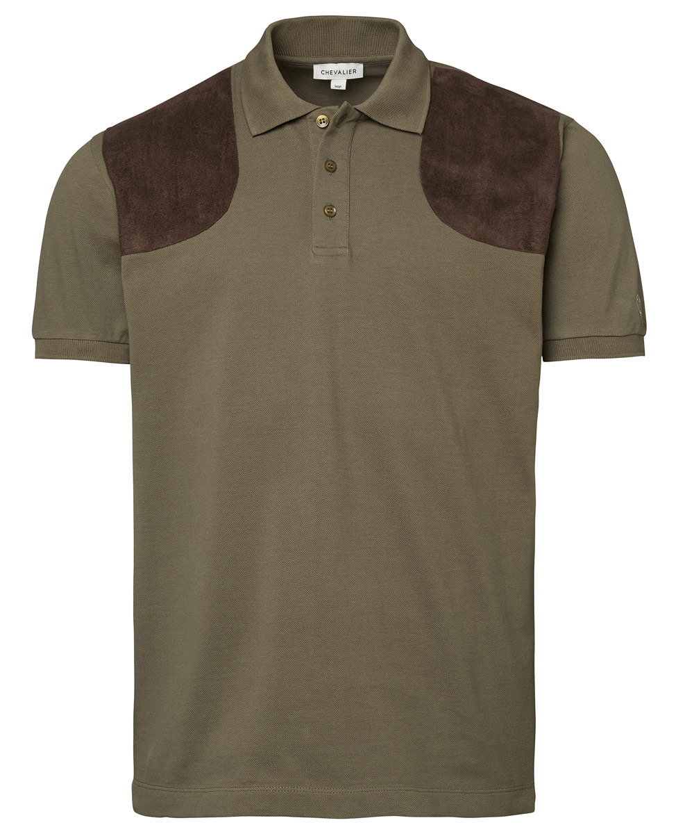 Eyam Poloshirt aus 100 Prozent Baumwolle mit Besätzen aus Alcantara an den Schultern