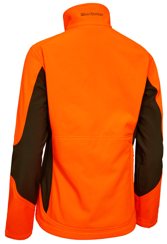 Rückseite der Deerhunter Signaljacke Lady Rogaland Softshell in der Farbe Safety Orange