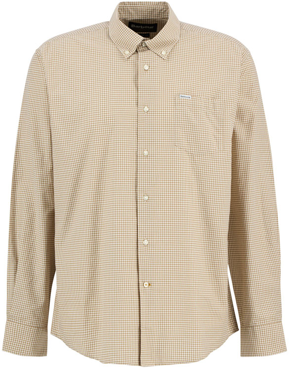 Barbour Hemd Finwell Gingham im Regular Fit, Hemd in der Herstellerfarbe Stone was einem hellem braunen Naturton entspricht