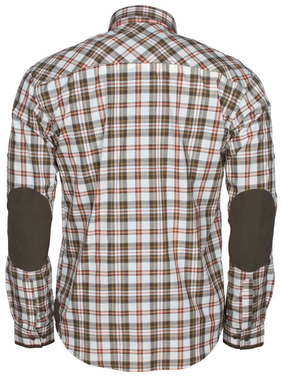Pinewood  Herrenhemd Hemd Wolf gemütliches Langarmhemd mit Ellenbogen-Patches und Button-Down-Kragen