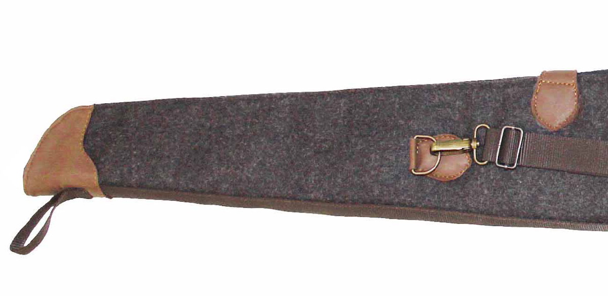 Flintenfutteral Loden/Leder 128cm - Braun Mit TSA-Zahlenschloss