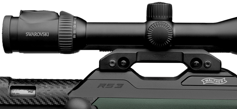 Walther RS3 Pro Pine, Detailansicht auf die Fixlock-Montage von Walther mit der die Zieloptik auf der Waffe montiert werden kann