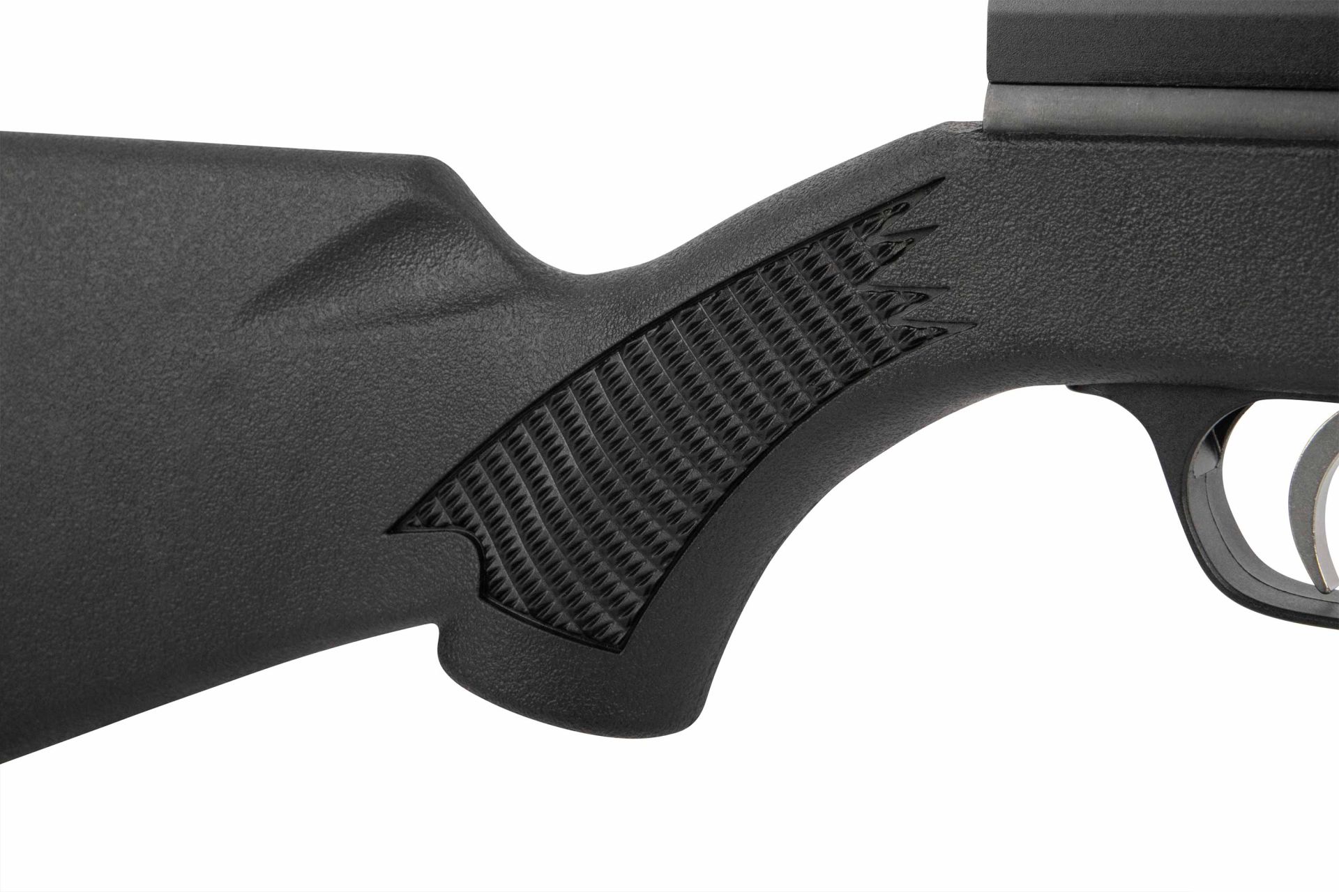 Diana Stormrider Sport mit schwarzem Kunststoffschaft und strukturierter Griffzone für sicheren Halt im Bereich des Pistolengriffs.