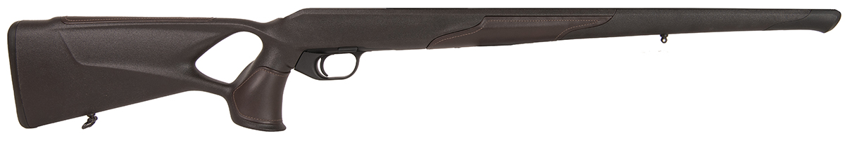Blaser R8 Professional Success Leder Stutzen – linke Seitenansicht mit Echtleder-Schaft in Schwarzbraun