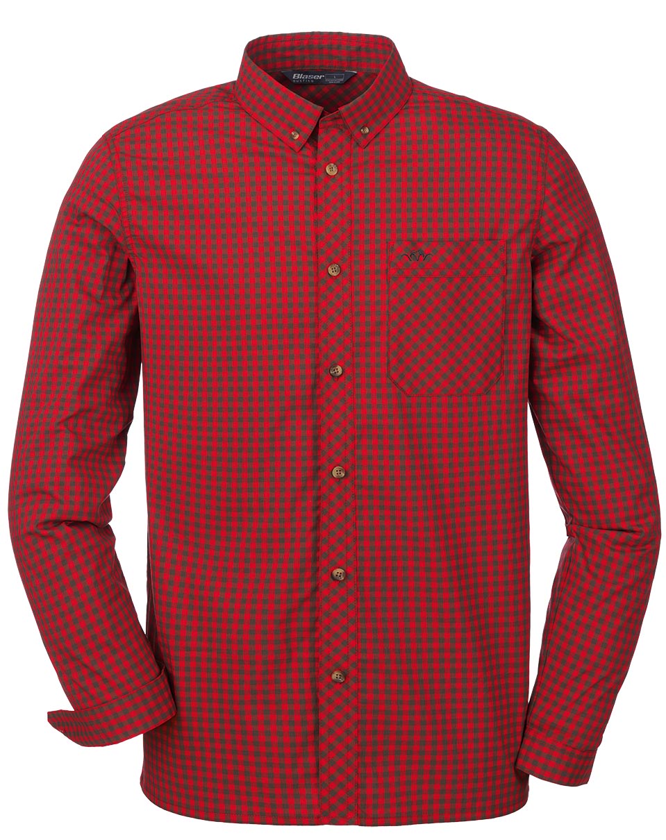 Blaser Herrenhemd Hemd Serge funktionales, schnell trocknendes Langarmhemd aus gut dehnbarem Stoff