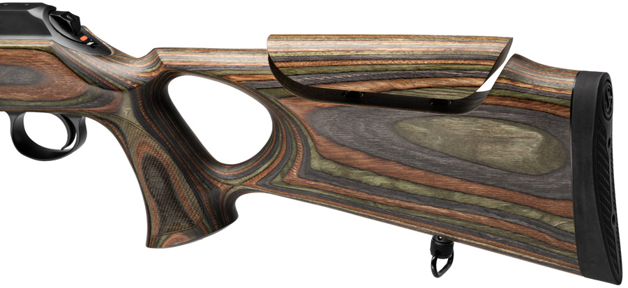 Hinterschaft der Sauer 101 Wolverine, Lochschaft mit verstellbarem Schaftrücken welcher in erhöhter Position fixiert wurde