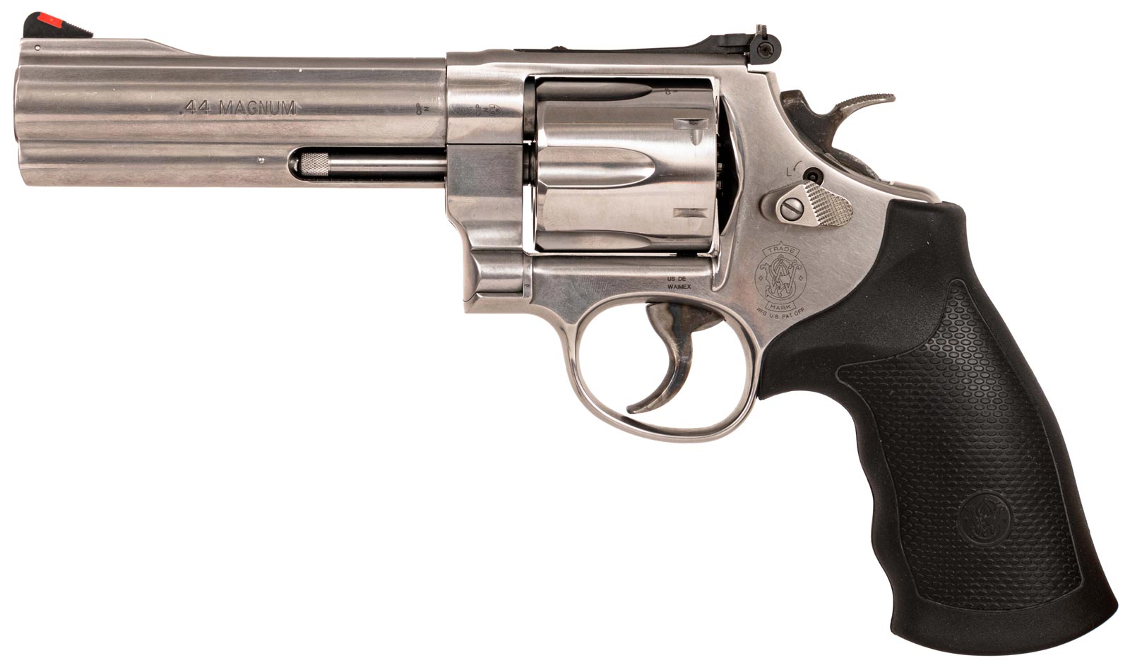 smith & wesson 629 6 classic revolver linke ansicht im kaliber 44 magnum mit schwerem lauf und edelstahlfinish