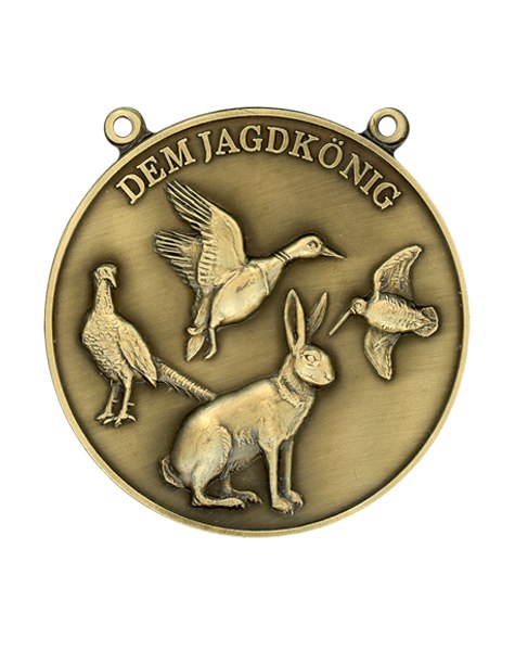 Steinhauer & Lück Medaille Jagdmedaille Niederwild 60 mm Bronze mit Kette Jagdmedaille für Niederwild aus Bronze inklusive Kette 