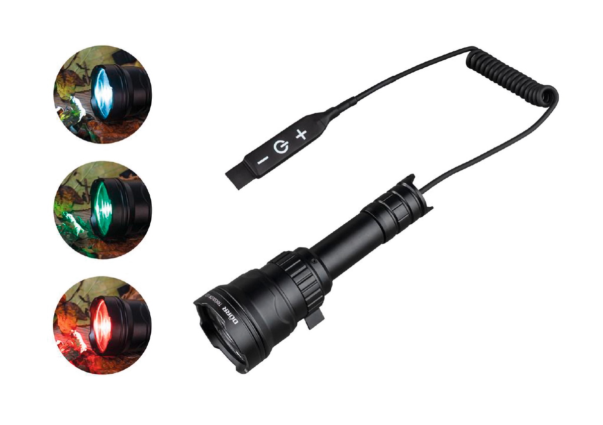 Dörr Taschenlampe LED Jagd  Tri-Color Set mit Zoom - mit lautlosen Kippschalter
