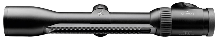 Swarovski Z6i - 1,7-10x42 SR, Ansicht von unten auf die integrierte SR Schiene
