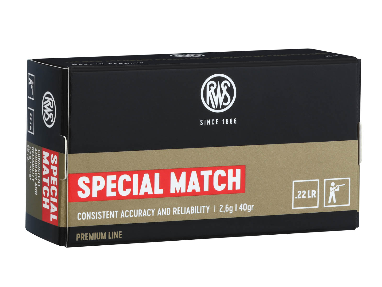 RWS .22lr Special Match 2,6g - 40gr. - überzeugt mit hoher Qualität und Präzision.
