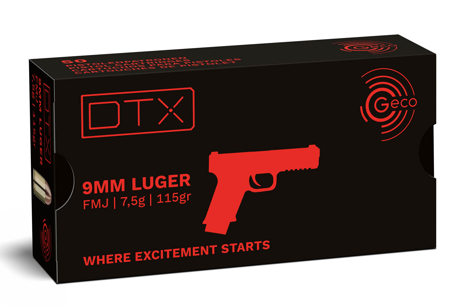Eine preisgünstige Option für das Training – die Geco VMR DTX im Kaliber .9 mm Luger mit 7,5 g und 115 grs.
