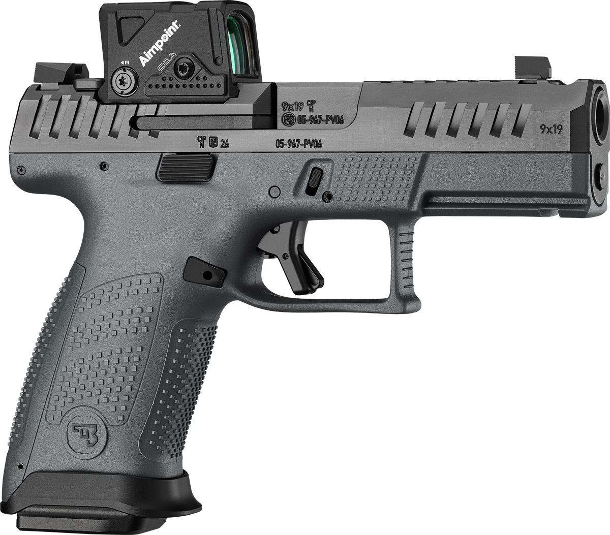 P-10 C Ported COA 9mmLuger AIMPOINT COA Rotpunktvisier 15 Schuss -  Reservemagazine