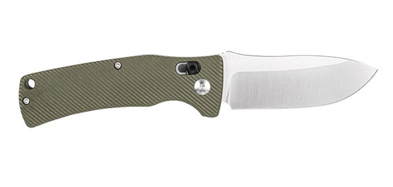 Mauser Klappmesser mit einem ergonomischen Griff in grün, Rückseite