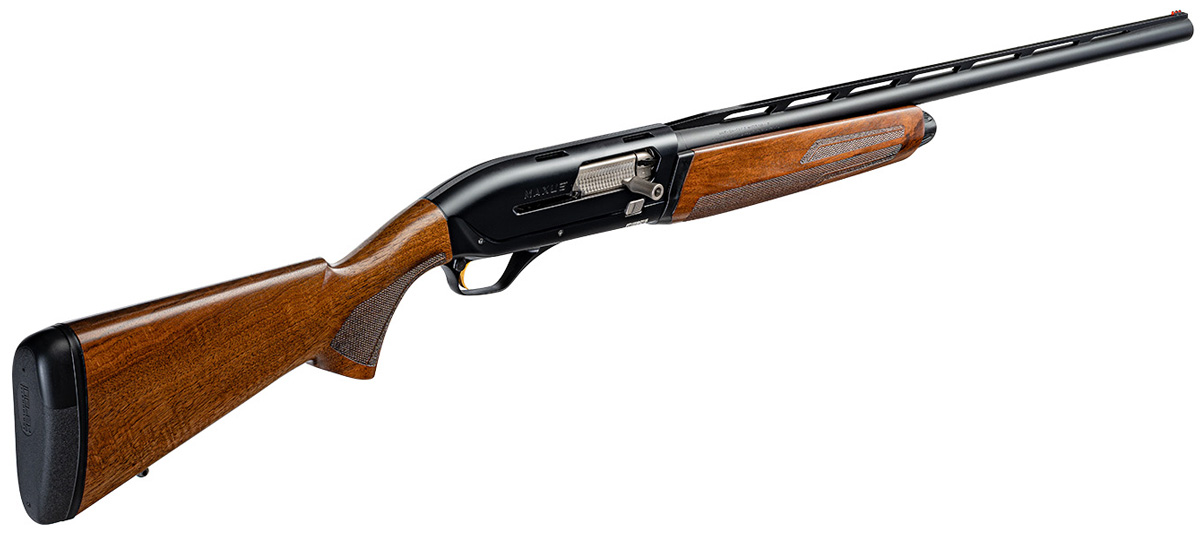 Maxus 2 Hunter von Browning, von der Kamera weg nach hinten geneigt ins Nichts zielend