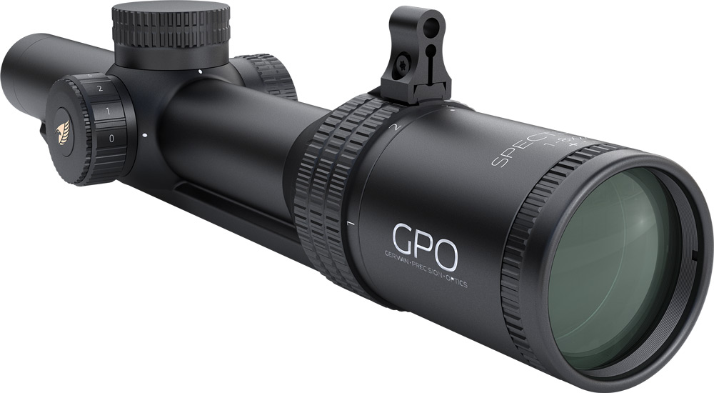 GPO Spectra 8x 1-8x24i, Okular zur Kamera geneigt, mit schiene und Throw Lever