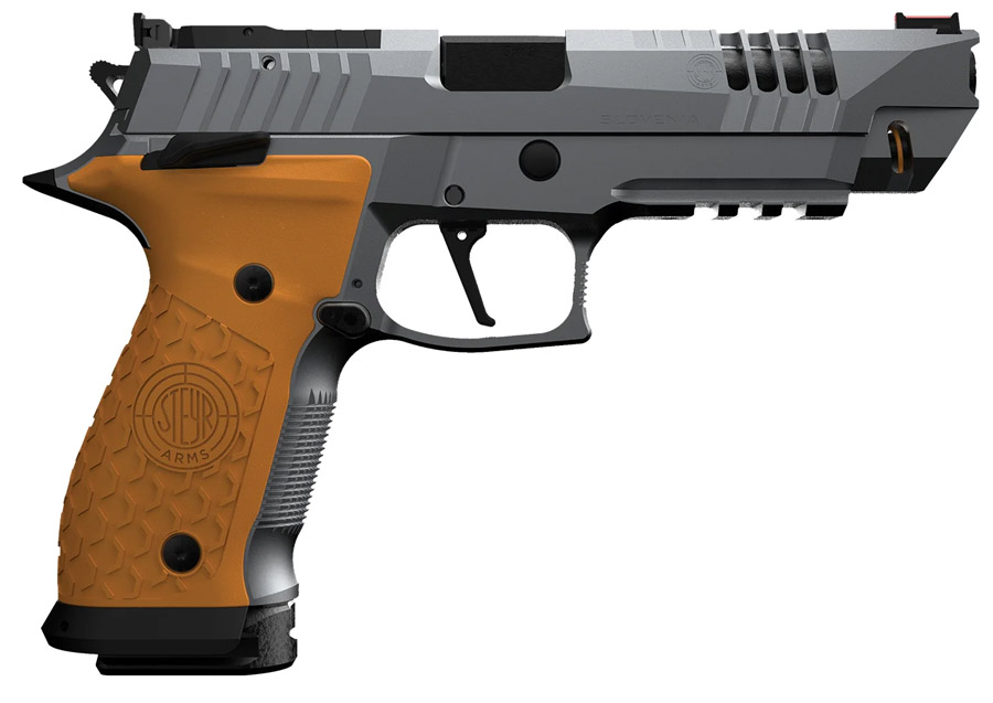Steyr ATC Rock 5 OR, leichter Schattenwurf auf die Waffe, abgebildet von der rechten Seite, 5 Zoll Lauflänge