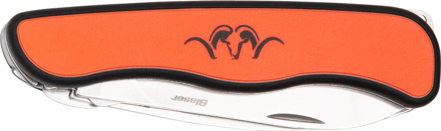 Blaser Multitool in zusammengeklappten Zustand wo noch die Seite mit dem Messer sichtbar ist
