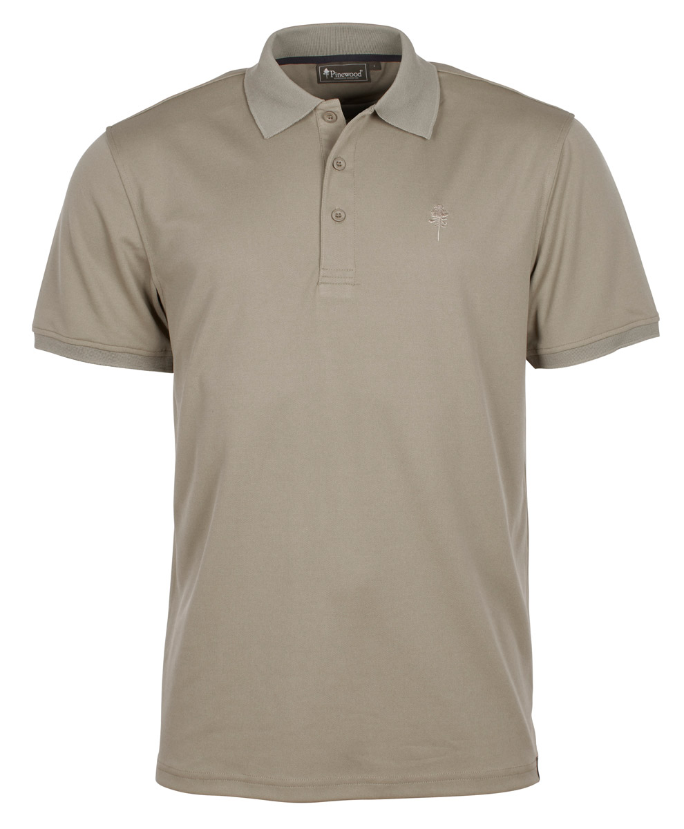 Pinewood Polo Shirt Ramsey Coolmax in der Farbe Mid Khaki Frontansicht
