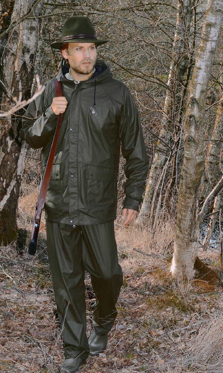 Deerhunter Regenjacke Hurricane - Weitenregulierung am Bund mit Kordelzug im hinteren Bereich und bequemen Zwei-Wege-Stretch im Einatz