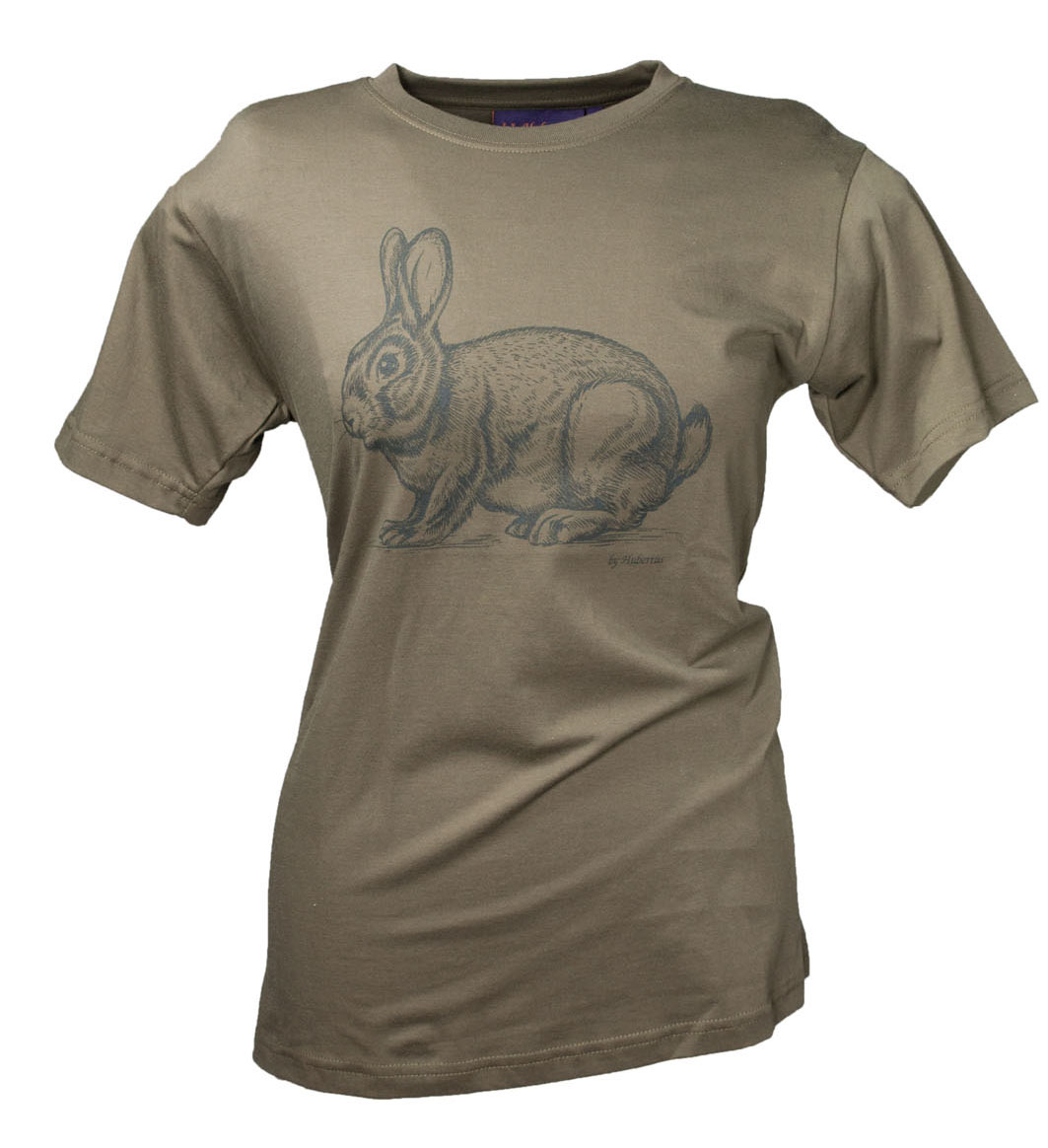 Hubertus Hubertus T-Shirt Kaninchen Mit Kaninchen-Aufdruck Rundhalsausschnitt Atmungsaktiv