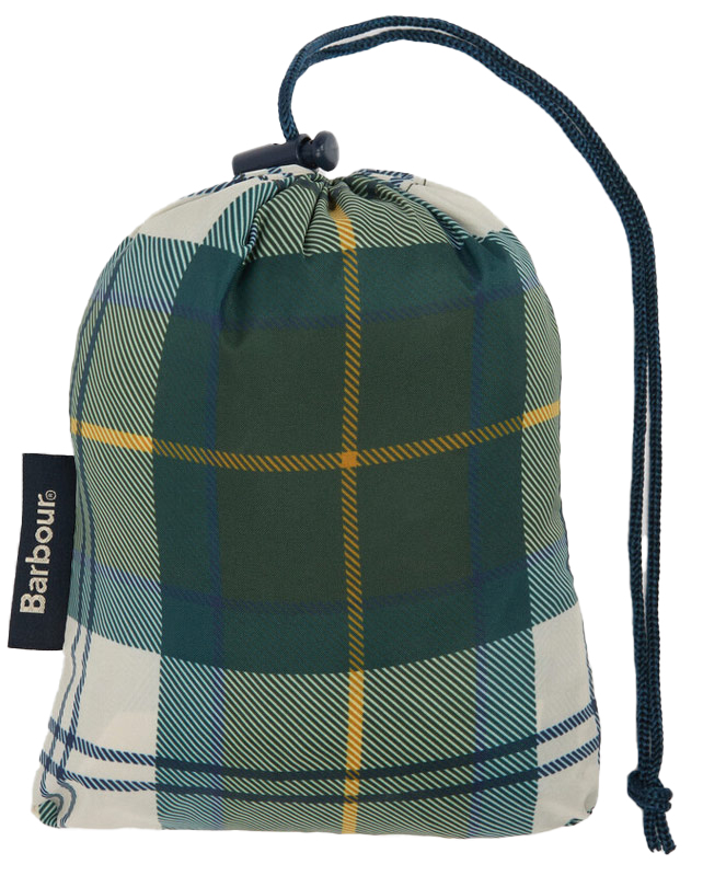 Beutel vom wasserfesten Barbour Poncho mit Tartan Muster